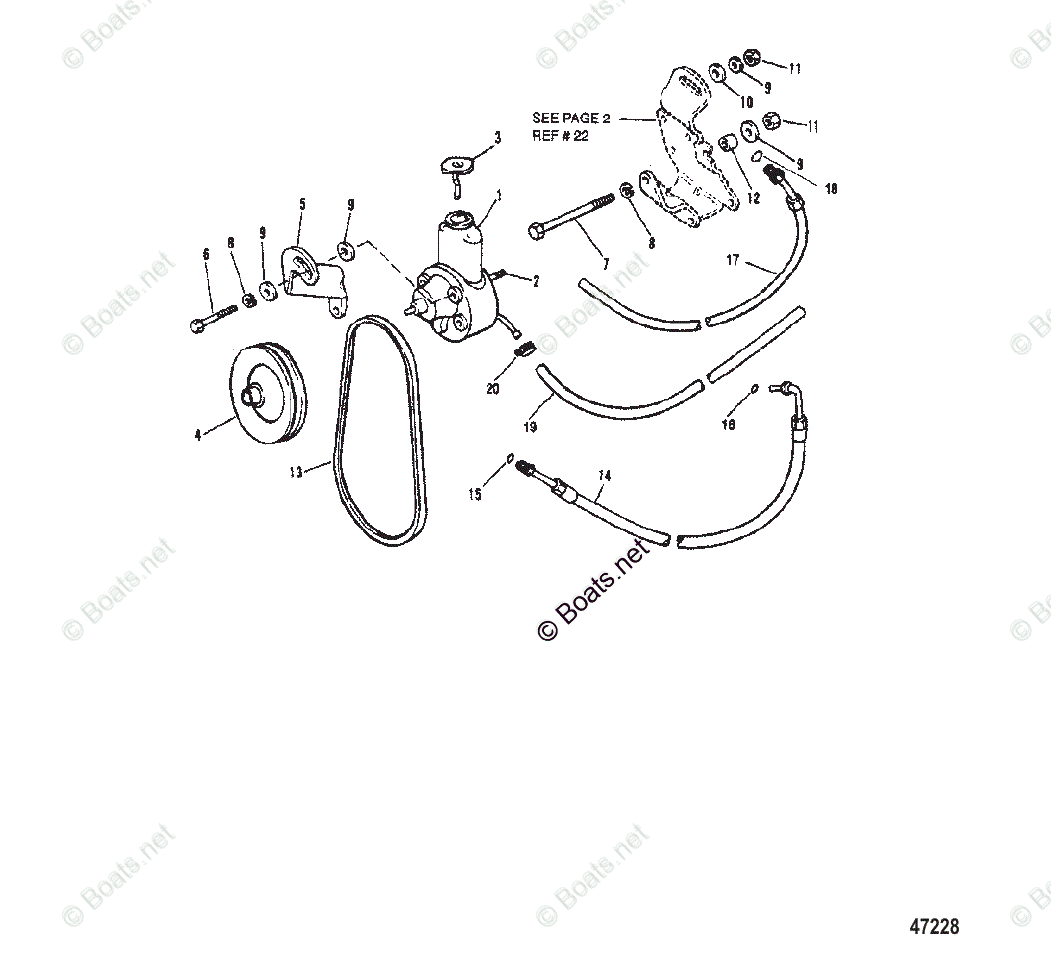 Mercruiser Sterndrive Gas Engines OEM Parts Diagram for Power Steering