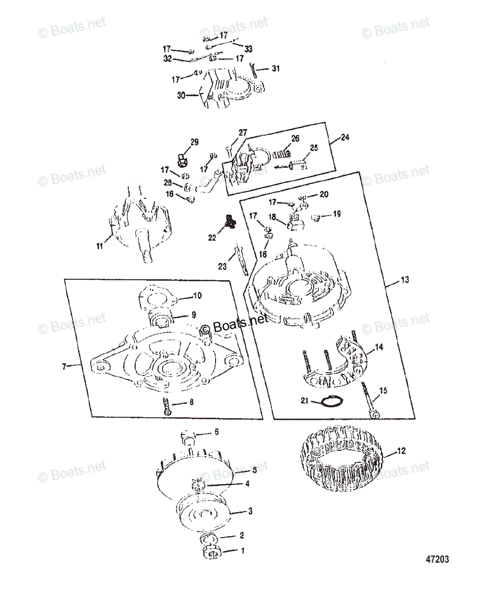 Mercruiser Sterndrive Gas Engines Oem Parts Diagram For Alternator Mando