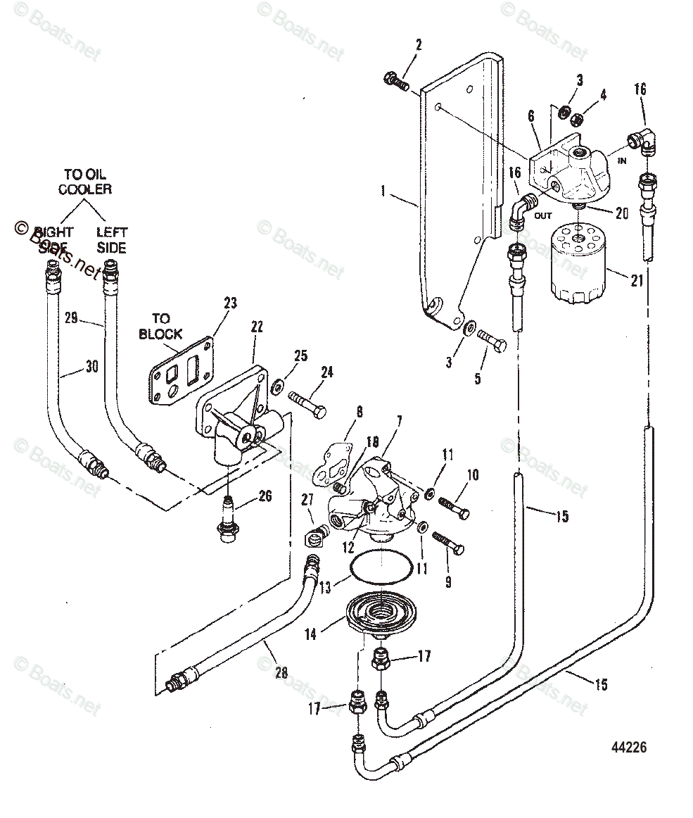 Mercruiser Sterndrive Diesel Engines OEM Parts Diagram For OIL FILTER ...