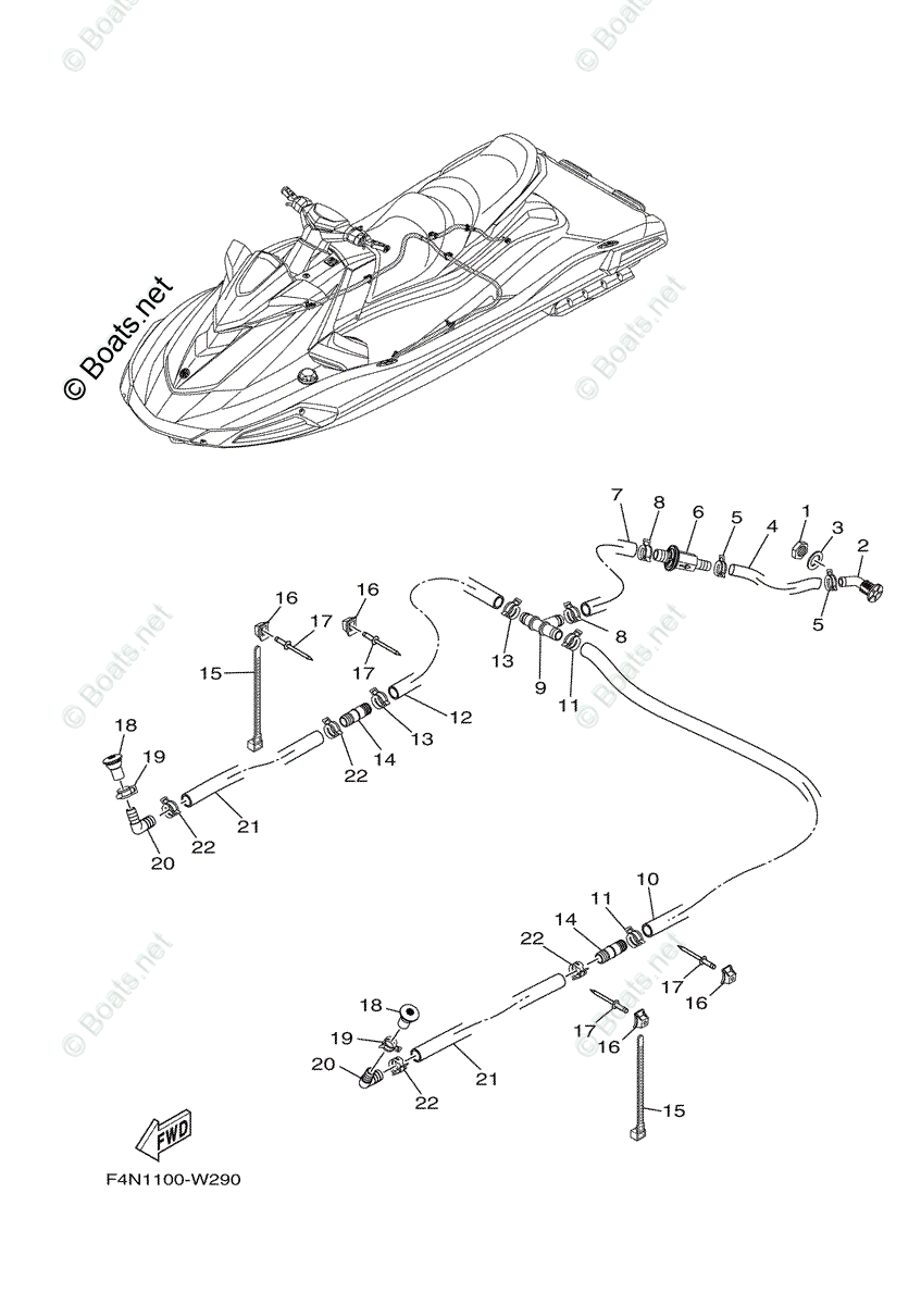 Yamaha Waverunner 2021 OEM Parts Diagram for Bilge Pump