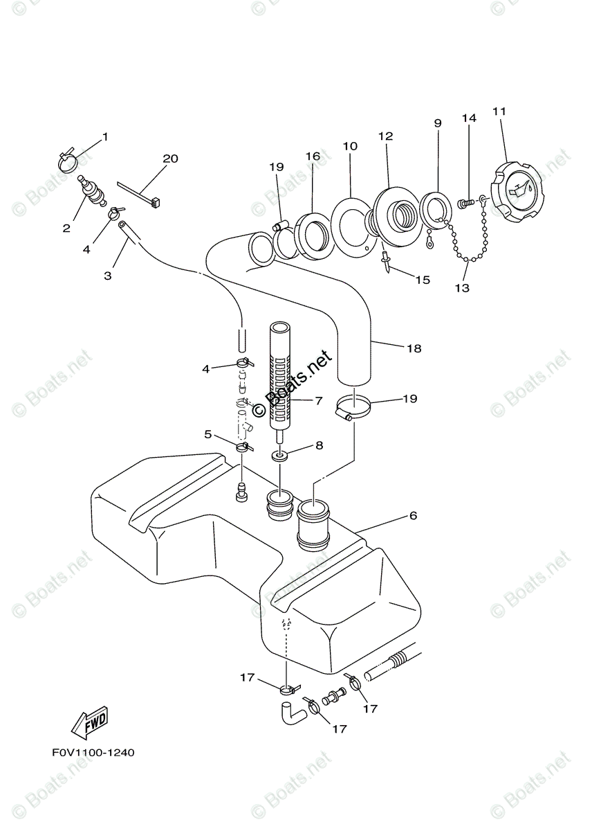 Yamaha Waverunner 2005 OEM Parts Diagram for OIL TANK | Boats.net