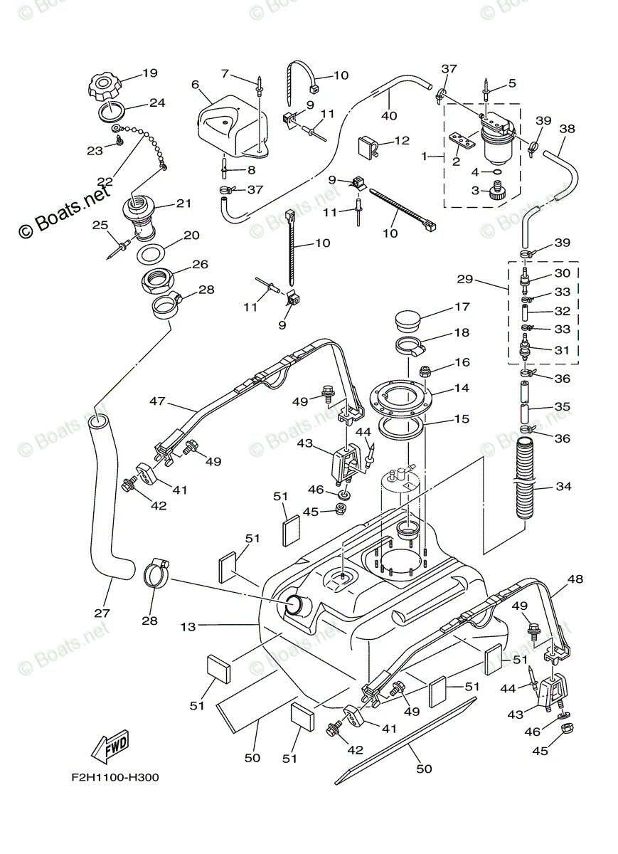 Yamaha Waverunner 2009 OEM Parts Diagram for FUEL TANK | Boats.net