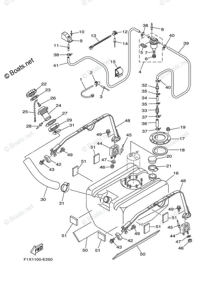 Yamaha Waverunner 2007 OEM Parts Diagram for Engine Hatch 1