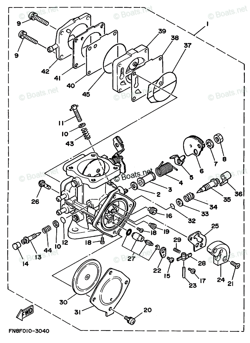 Yamaha Waverunner 1994 OEM Parts Diagram for CARBURETOR | Boats.net