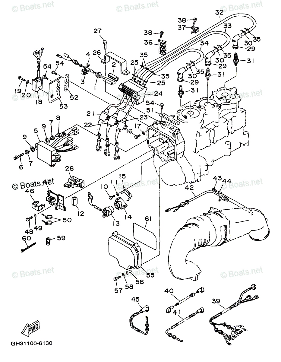 Yamaha Waverunner 1996 OEM Parts Diagram for ELECTRICAL (1