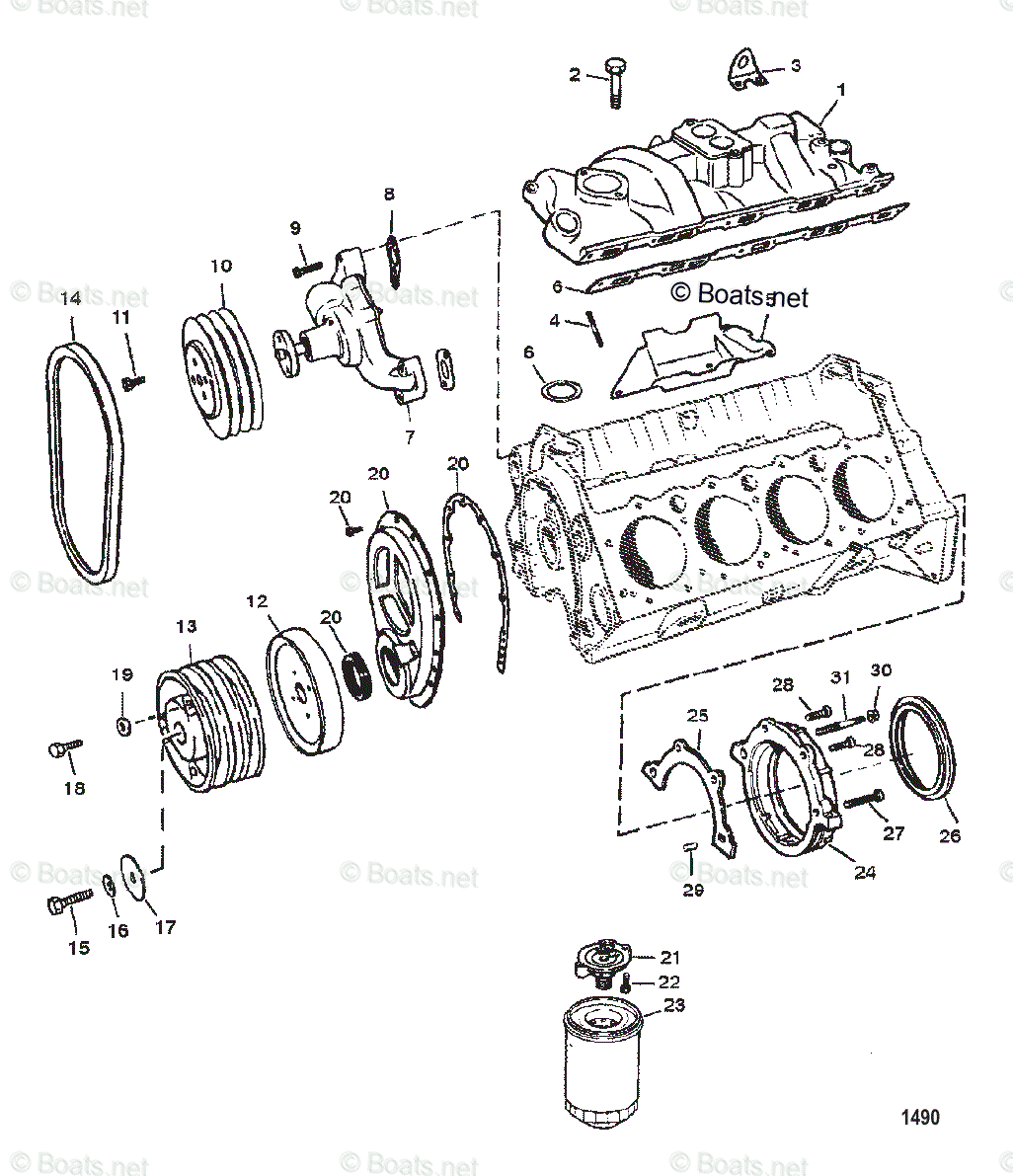 Mercruiser Inboard Gas Engines OEM Parts Diagram for INTAKE MANIFOLD ...