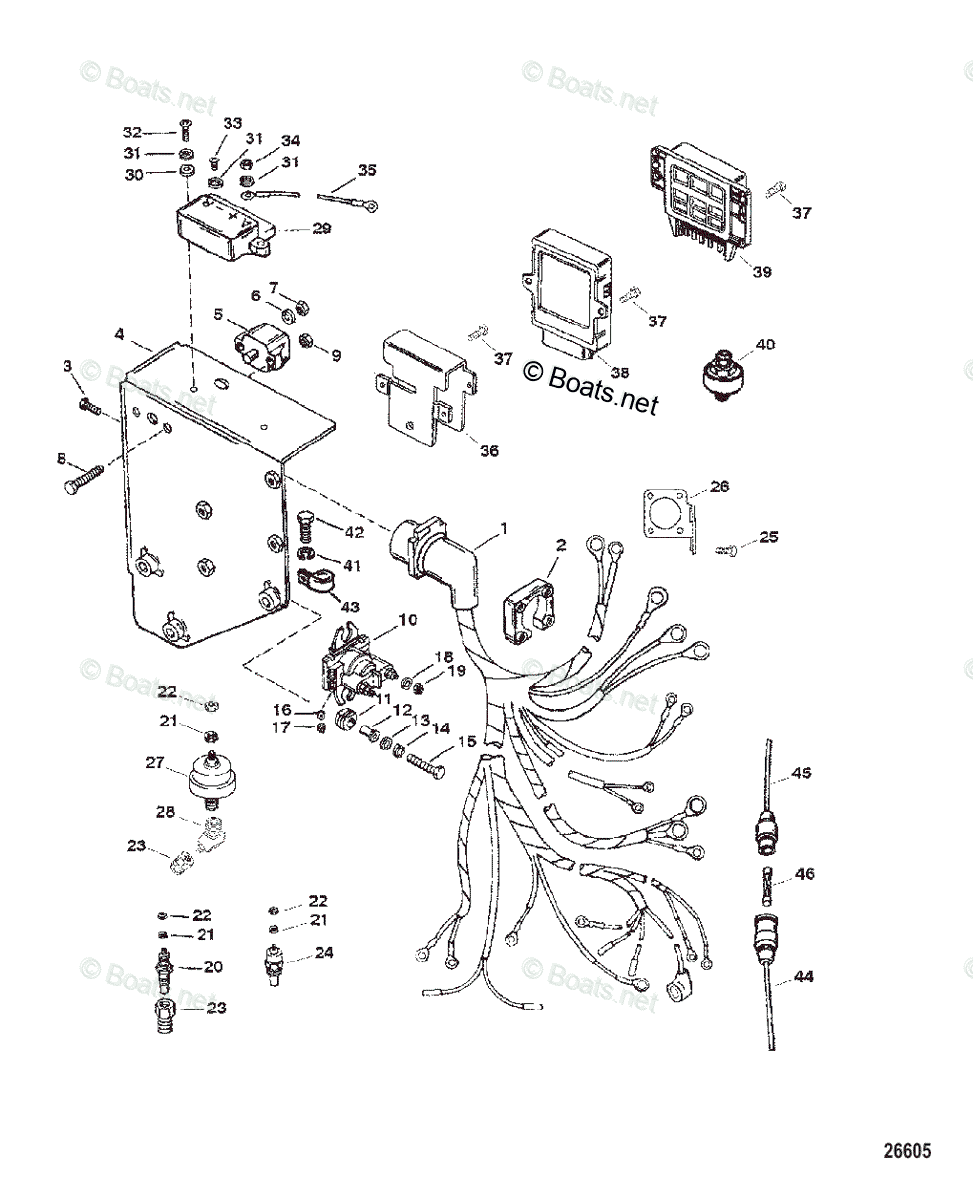 Mercruiser Sterndrive Gas Engines OEM Parts Diagram for Electrical