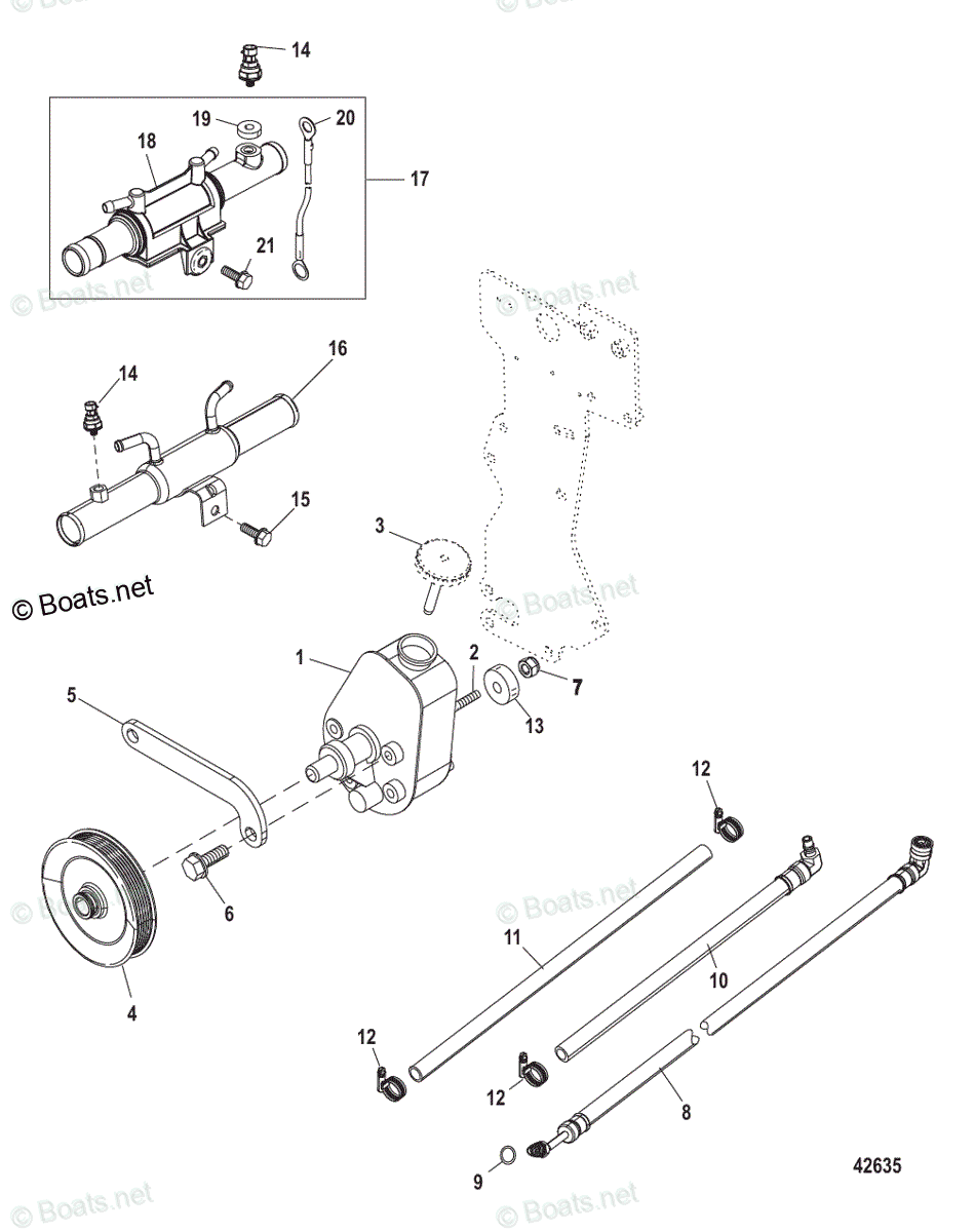 Mercruiser Sterndrive Gas Engines OEM Parts Diagram For Steering ...