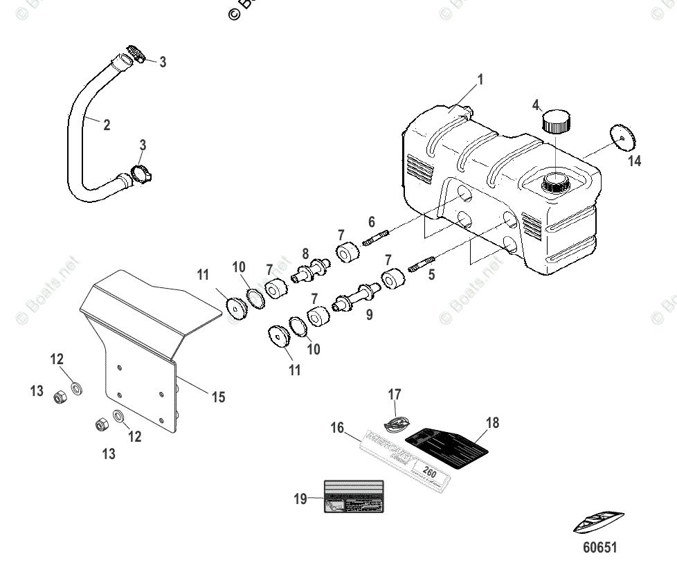 Mercruiser Sterndrive Diesel Engines OEM Parts Diagram for Cooling
