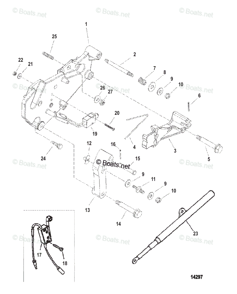 Mercruiser Sterndrive Gas Engines OEM Parts Diagram for SHIFT BRACKET ...