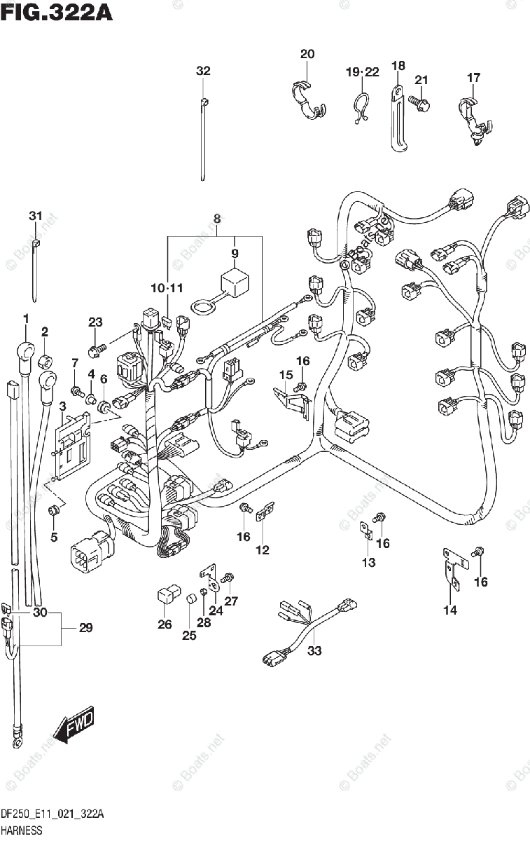 Suzuki Outboard 2021 OEM Parts Diagram for HARNESS (DF200T DF200Z ...