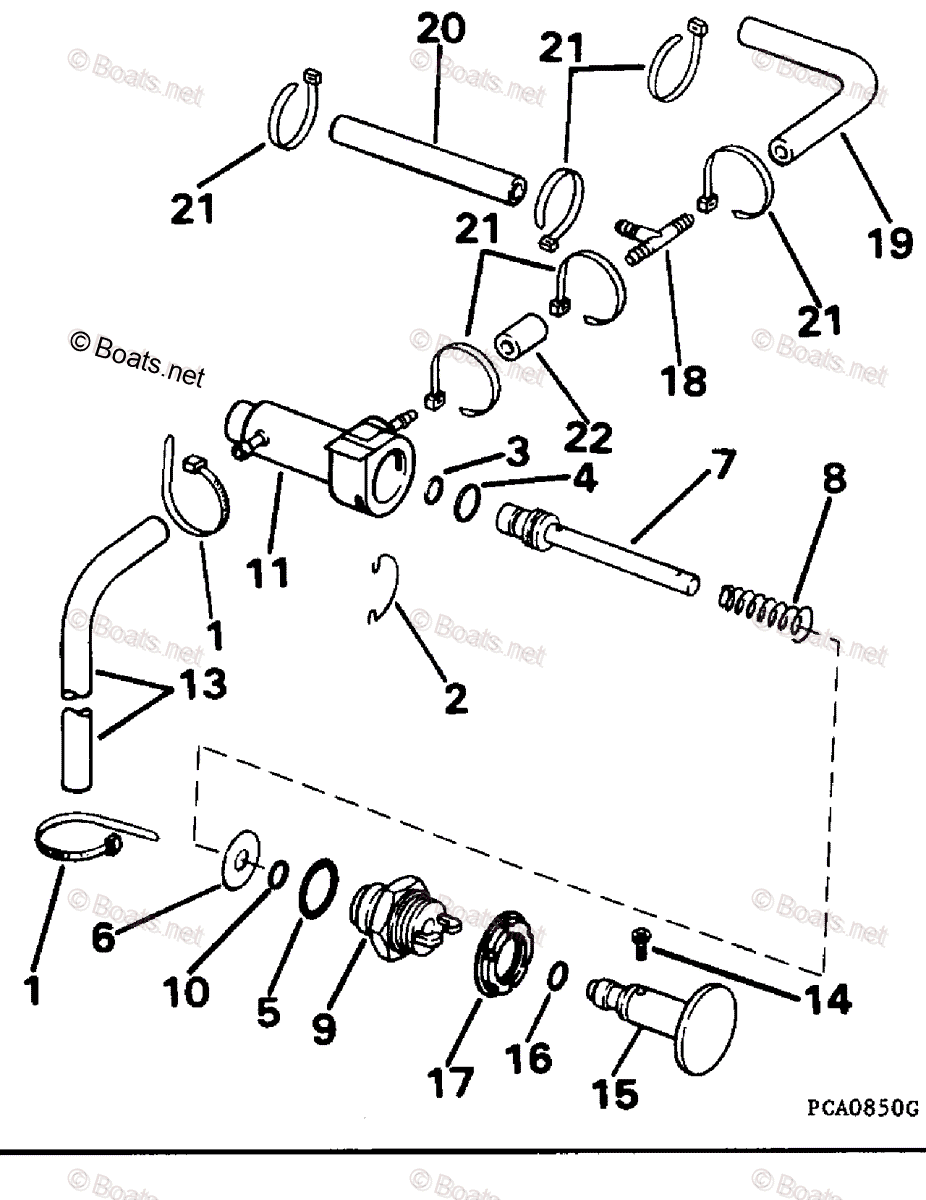 Johnson Outboard 1996 OEM Parts Diagram for Primer System | Boats.net