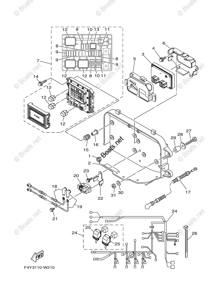 Yamaha Boats 2022 OEM Parts Diagram for ELECTRICAL (1) | Boats.net