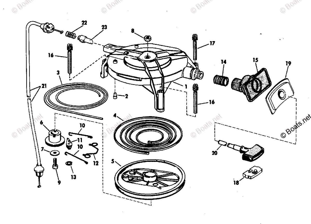 Evinrude Outboard 1982 OEM Parts Diagram for Rewind Starter