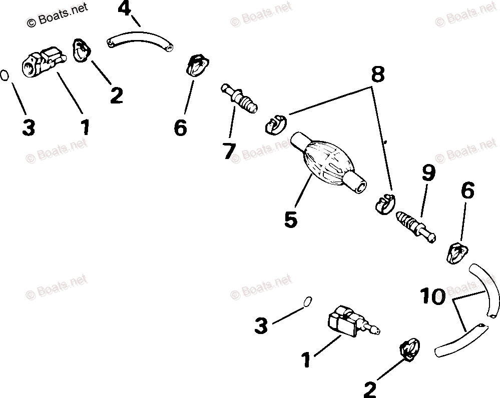 Johnson Outboard 2003 OEM Parts Diagram for FUEL HOSE & PRIMER BULB