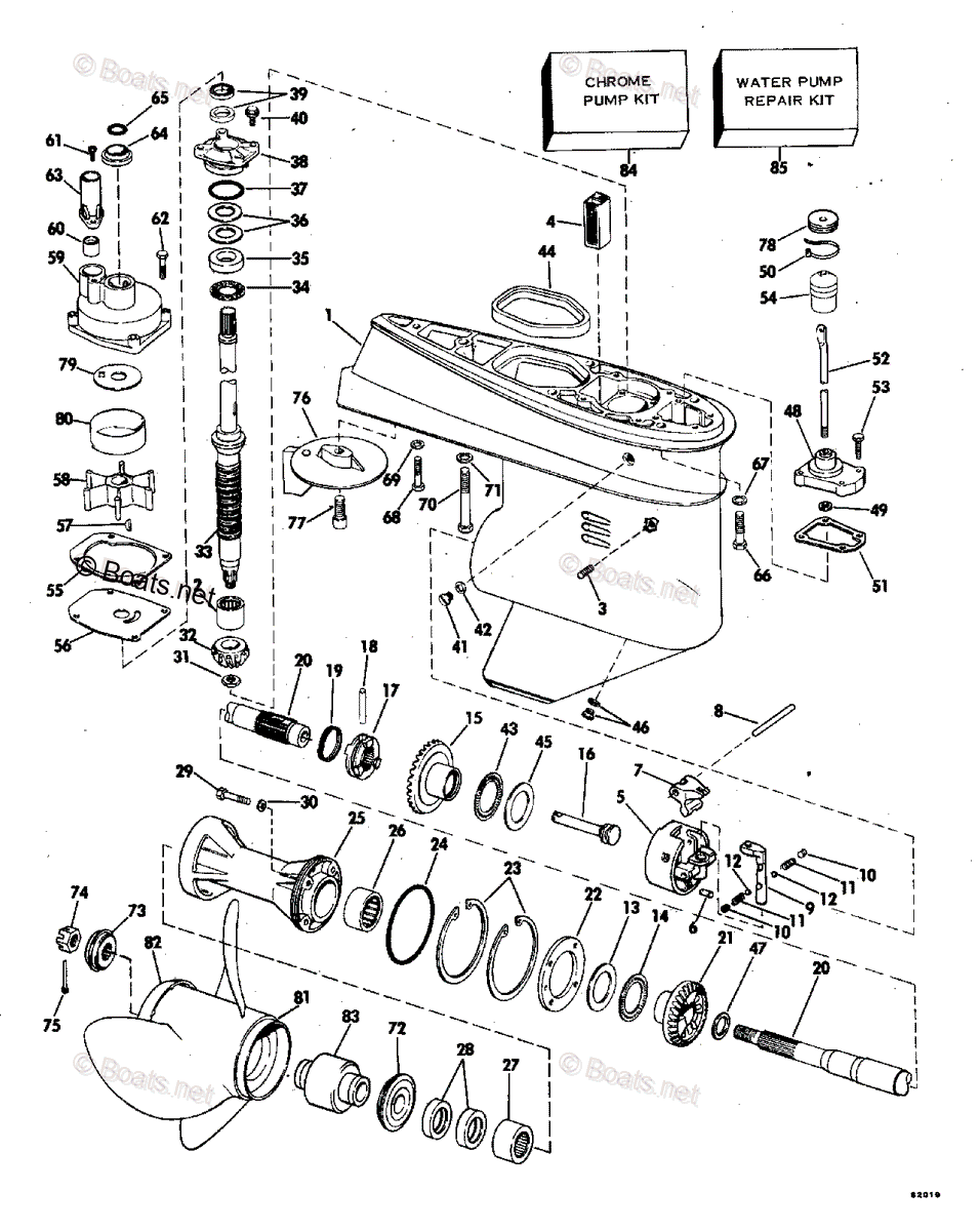 Johnson Outboard 1978 OEM Parts Diagram for Gearcase-20 Inch Transom ...