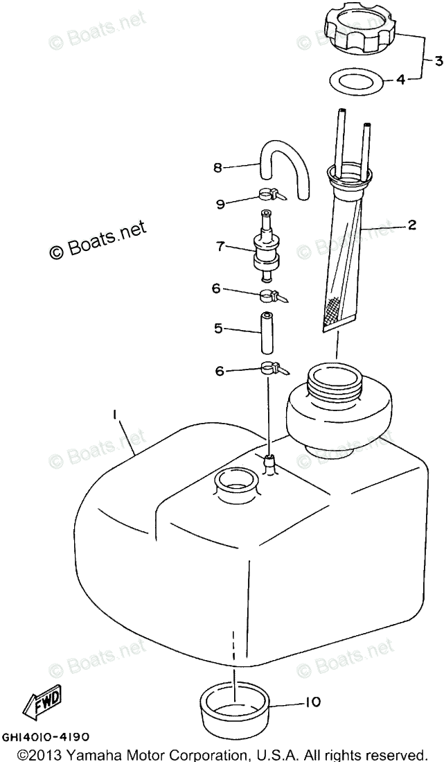 Yamaha Waverunner 1995 OEM Parts Diagram for Oil Tank (For Oil
