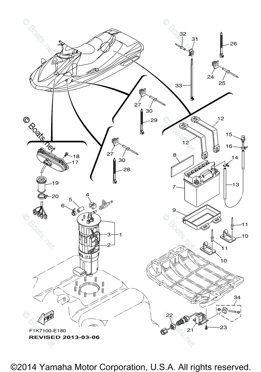 Yamaha Waverunner Parts 2009 OEM Parts Diagram for Electrical 3