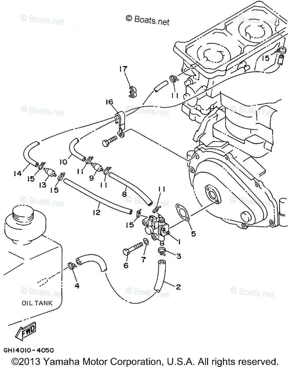 Yamaha Waverunner 1995 OEM Parts Diagram for OIL PUMP