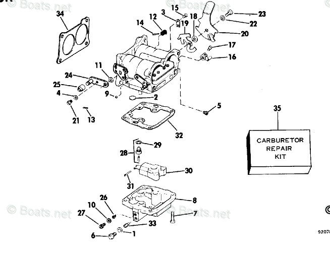 Johnson Outboard Parts by Year 1979 OEM Parts Diagram for CARBURETOR