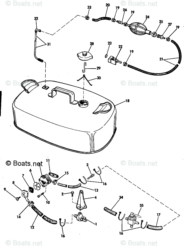 Johnson Rigging Parts & Accessories 1981 OEM Parts Diagram for Fuel