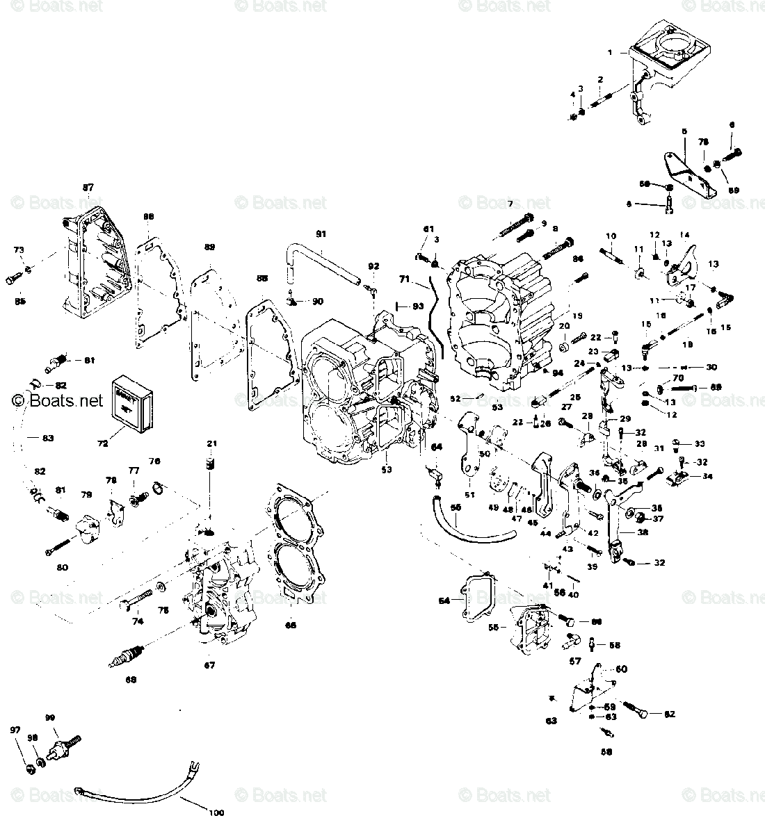 Force Outboard 1985 OEM Parts Diagram for Power Head