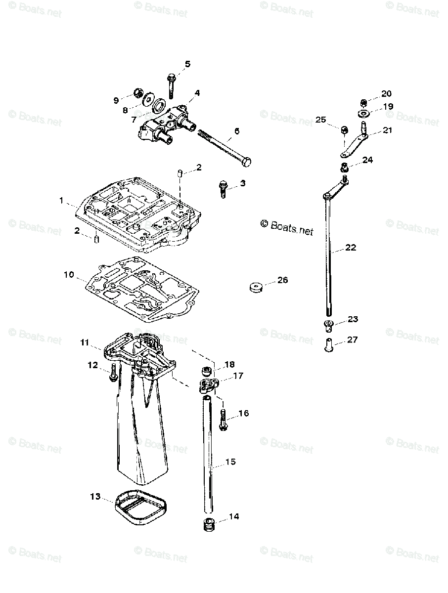 Force Outboard 1998 OEM Parts Diagram for Exhaust Plate | Boats.net