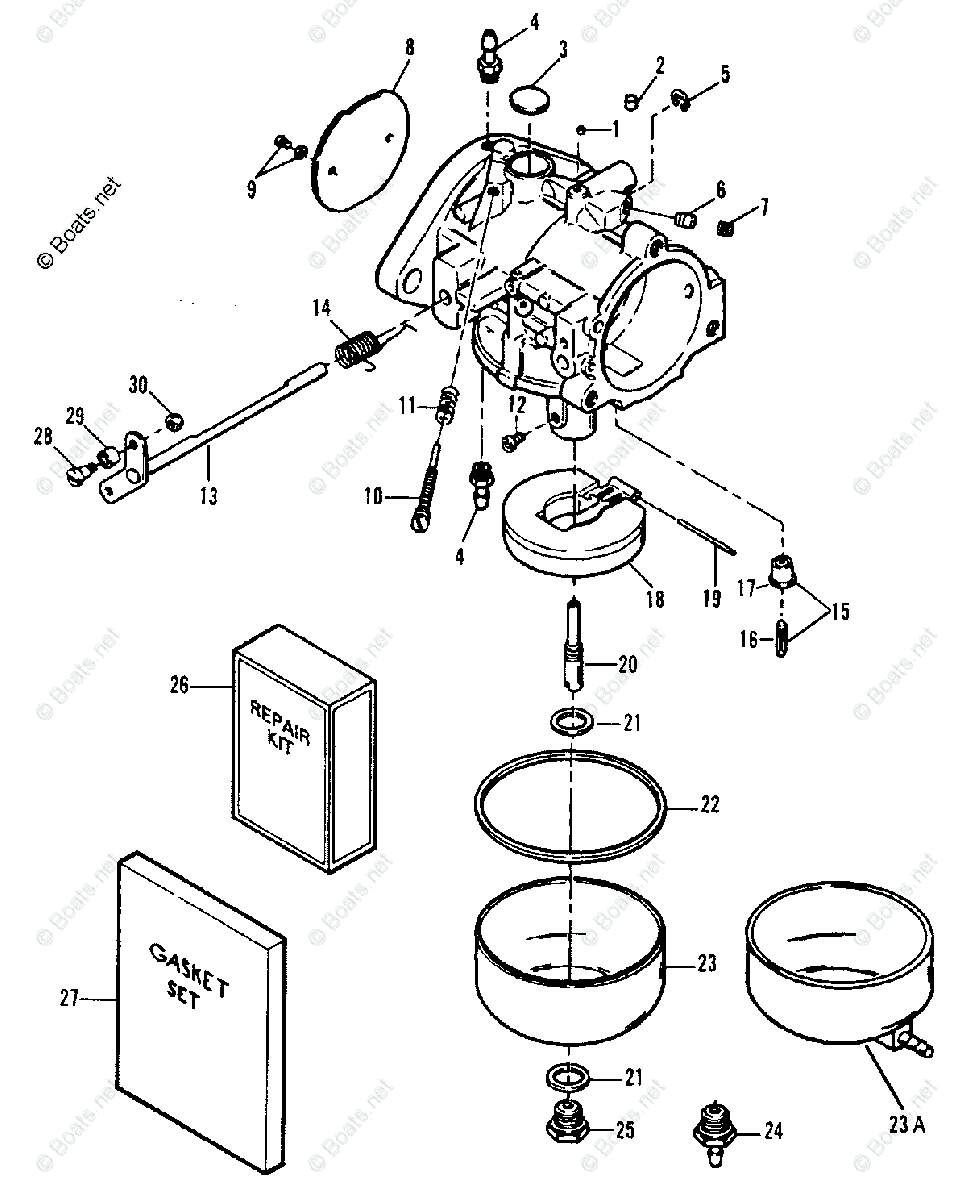 Force Outboard 1989 OEM Parts Diagram for CARBURETOR | Boats.net