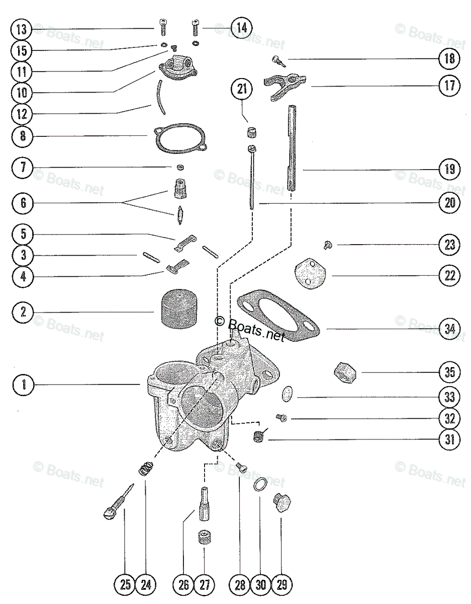 MRinページ Mariner Outboard 1978 OEM Parts Diagram for Carburetor