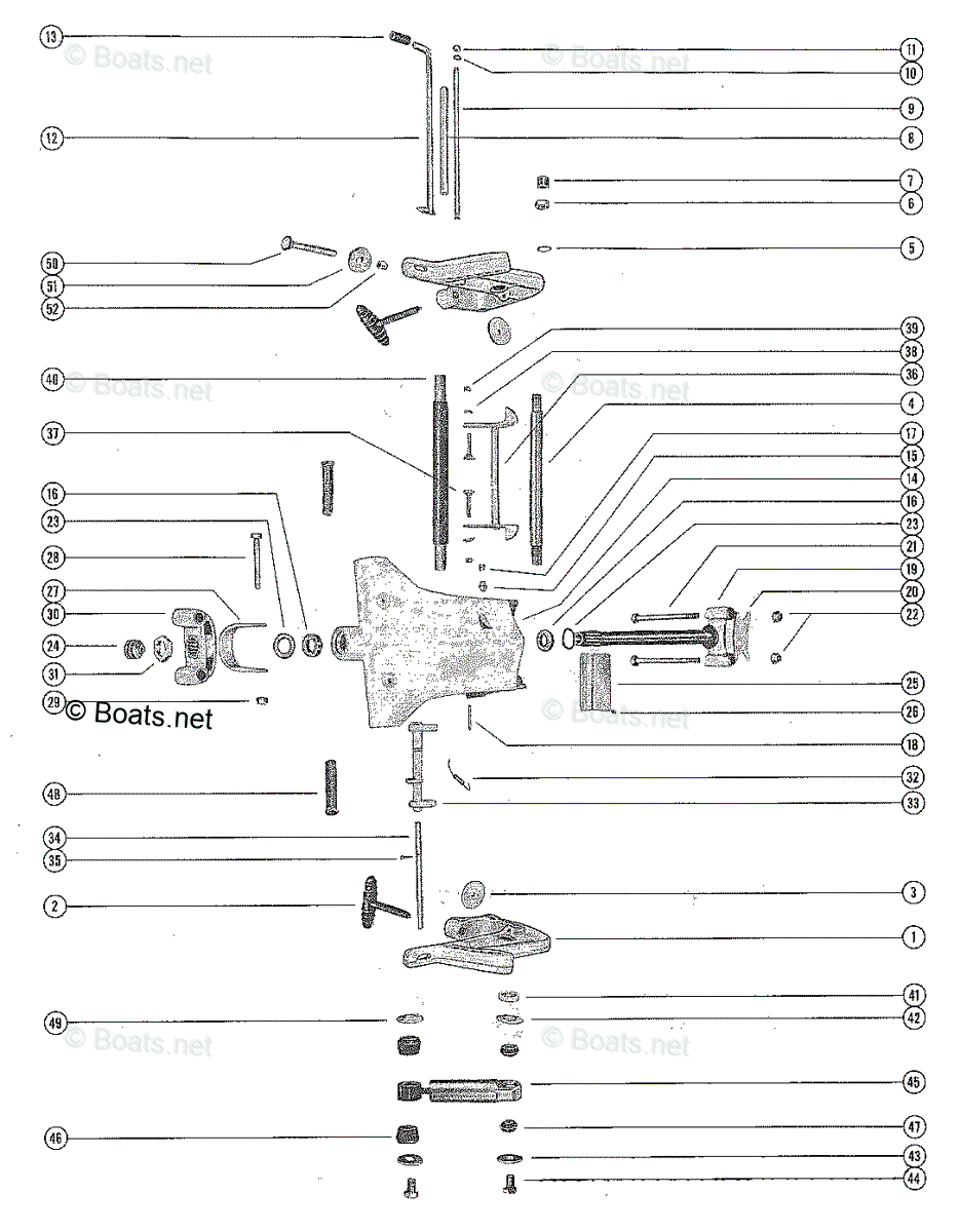 Mercury Outboard 65HP OEM Parts Diagram for Clamp and Swivel Bracket ...