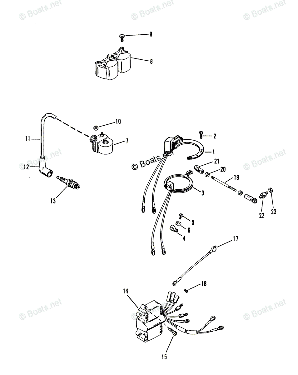 Mercury Outboard 25hp Oem Parts Diagram For Ignition Components 