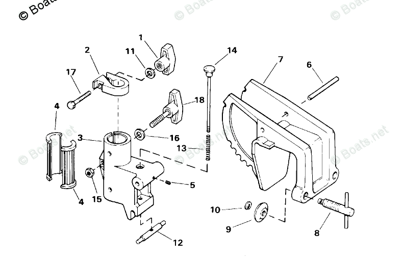 OMC Trolling Motor 12 Volt OEM Parts Diagram for Transom Mount Stern ...