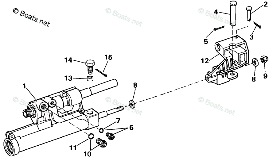 OMC Sterndrive 5.70L 350 CID V8 OEM Parts Diagram for Power Steering