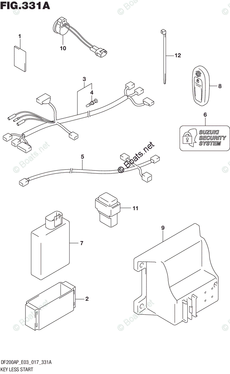 Suzuki Outboard Parts by Year 2017 OEM Parts Diagram for Key Less Start