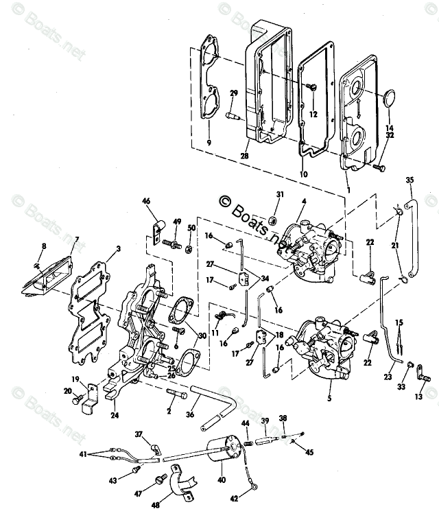 Evinrude Outboard Parts by HP 50HP OEM Parts Diagram for INTAKE