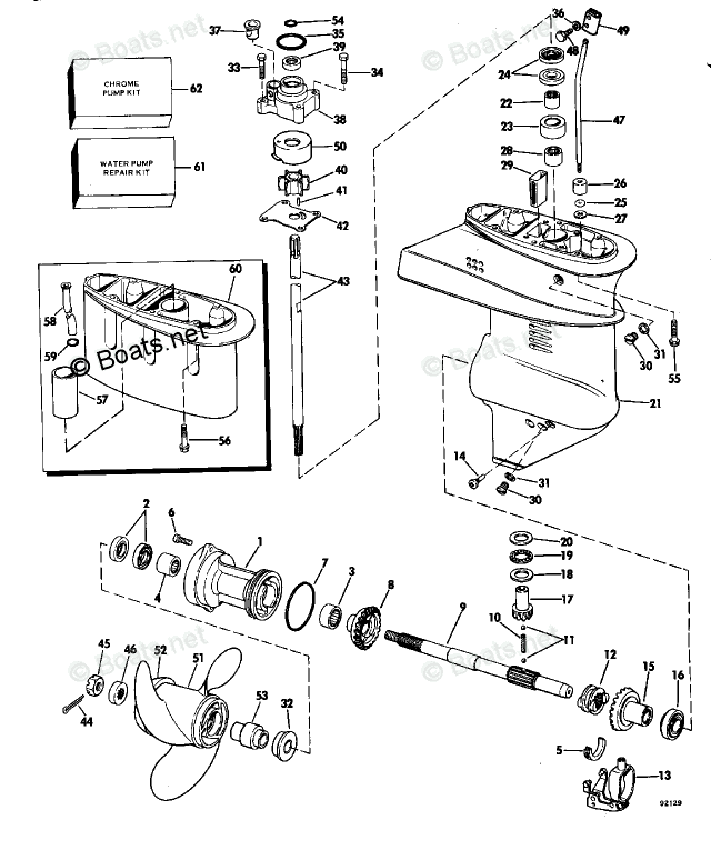 Evinrude Outboard 1979 OEM Parts Diagram for Gearcase | Boats.net