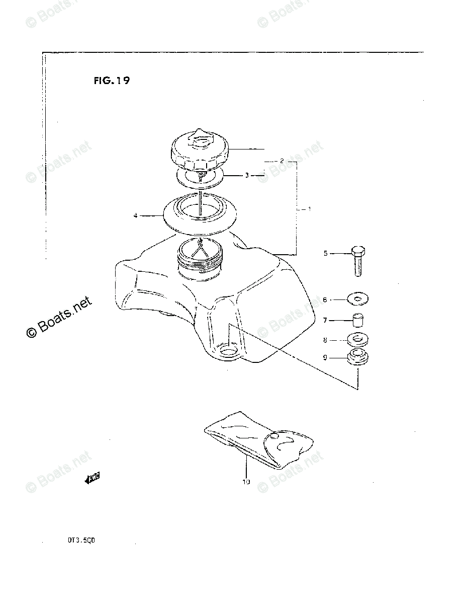 Suzuki Outboard 1984 OEM Parts Diagram for FUEL TANK | Boats.net