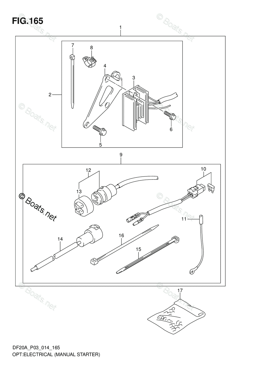 Suzuki Outboard 2014 OEM Parts Diagram for OPT:ELECTRICAL (MANUAL ...