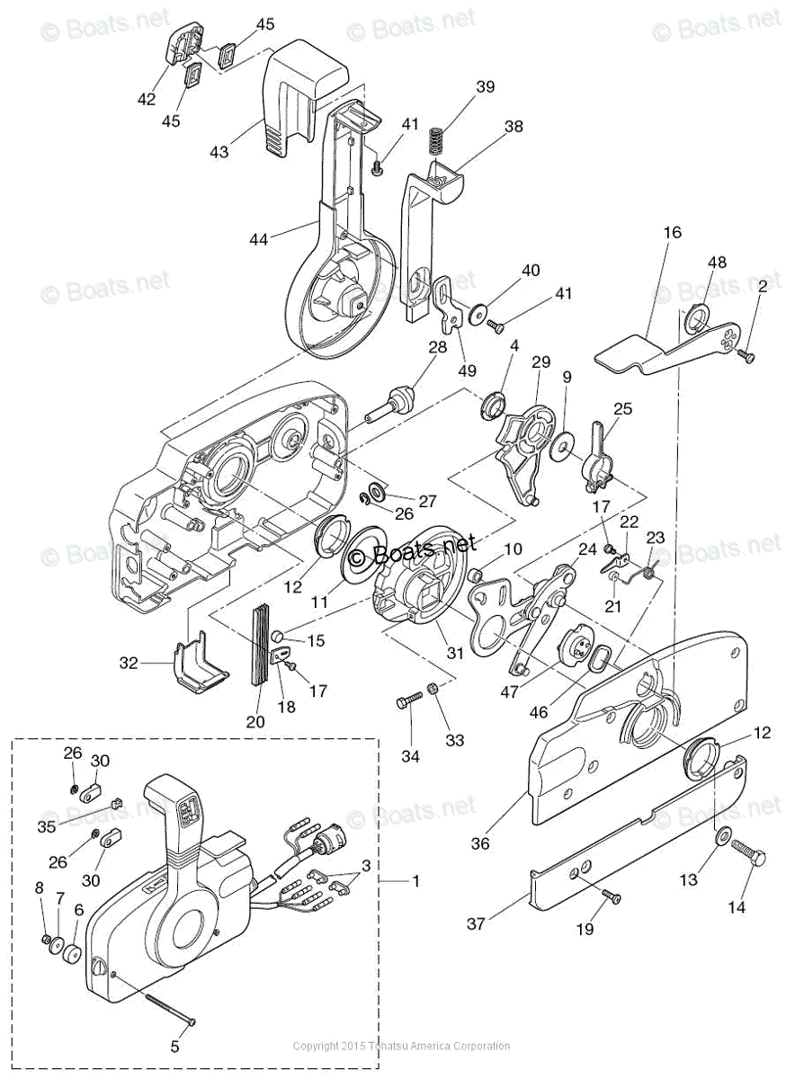 Tohatsu Outboard 2010 OEM Parts Diagram for COMPONENT PARTS OF REMOTE ...