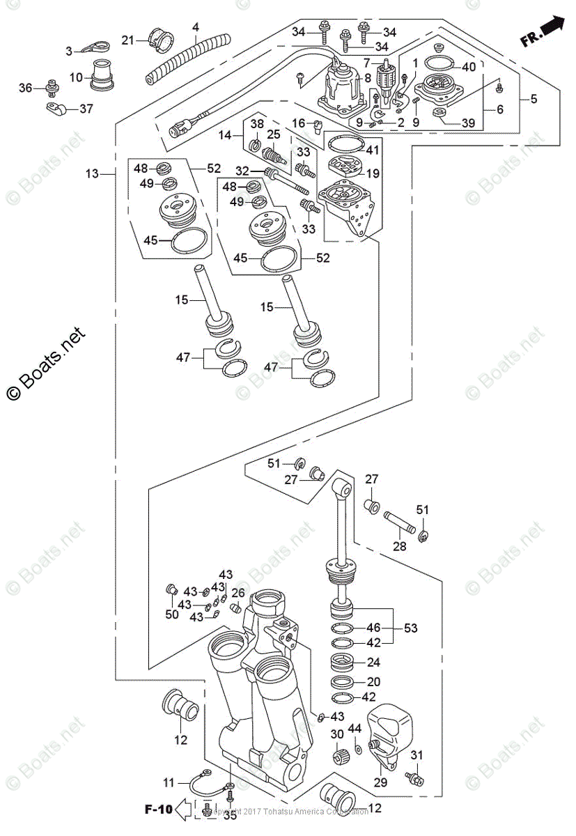 Tohatsu Outboard 2017 OEM Parts Diagram for Power Trim_Tilt