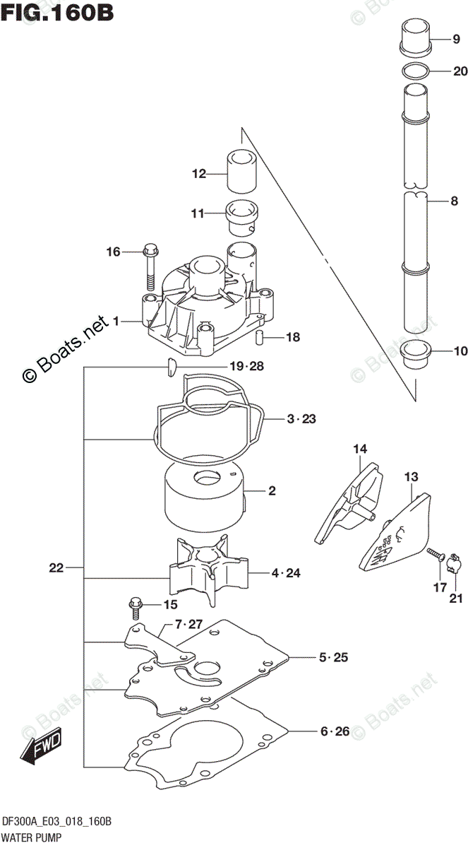 Suzuki Outboard Parts by Year 2018 OEM Parts Diagram for WATER PUMP