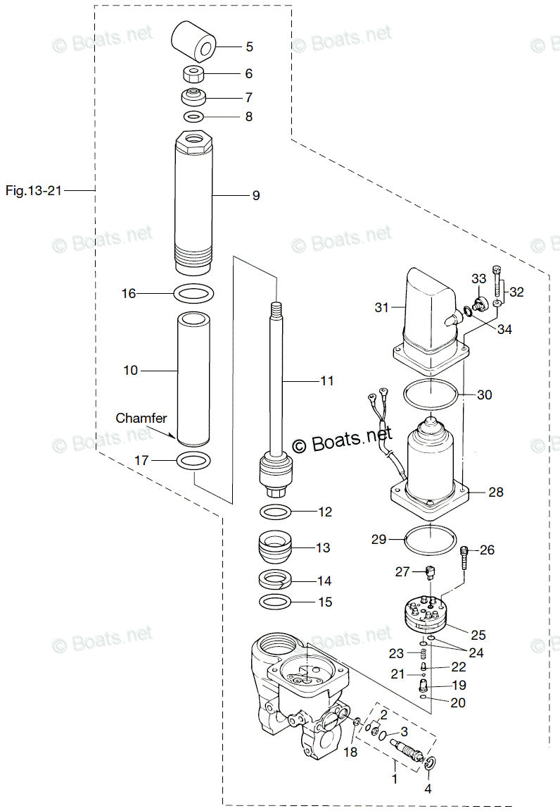 Nissan Outboard 2011 OEM Parts Diagram for POWER TILT ASSEMBLY | Boats.net