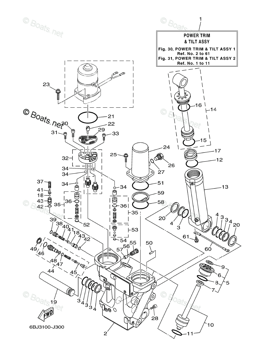 Yamaha Outboard 2012 OEM Parts Diagram for Power Trim Tilt Assy 1 ...