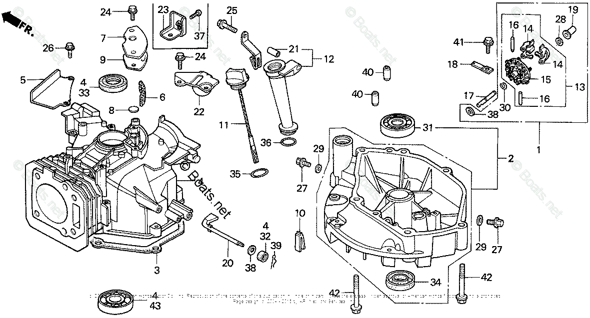 Honda Small Engine Parts GXV160 OEM Parts Diagram for OIL PAN