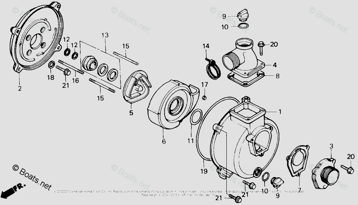 Honda Water Pumps WB20T DRA VIN WZAL1000001 TO WZAL1999999 OEM Parts