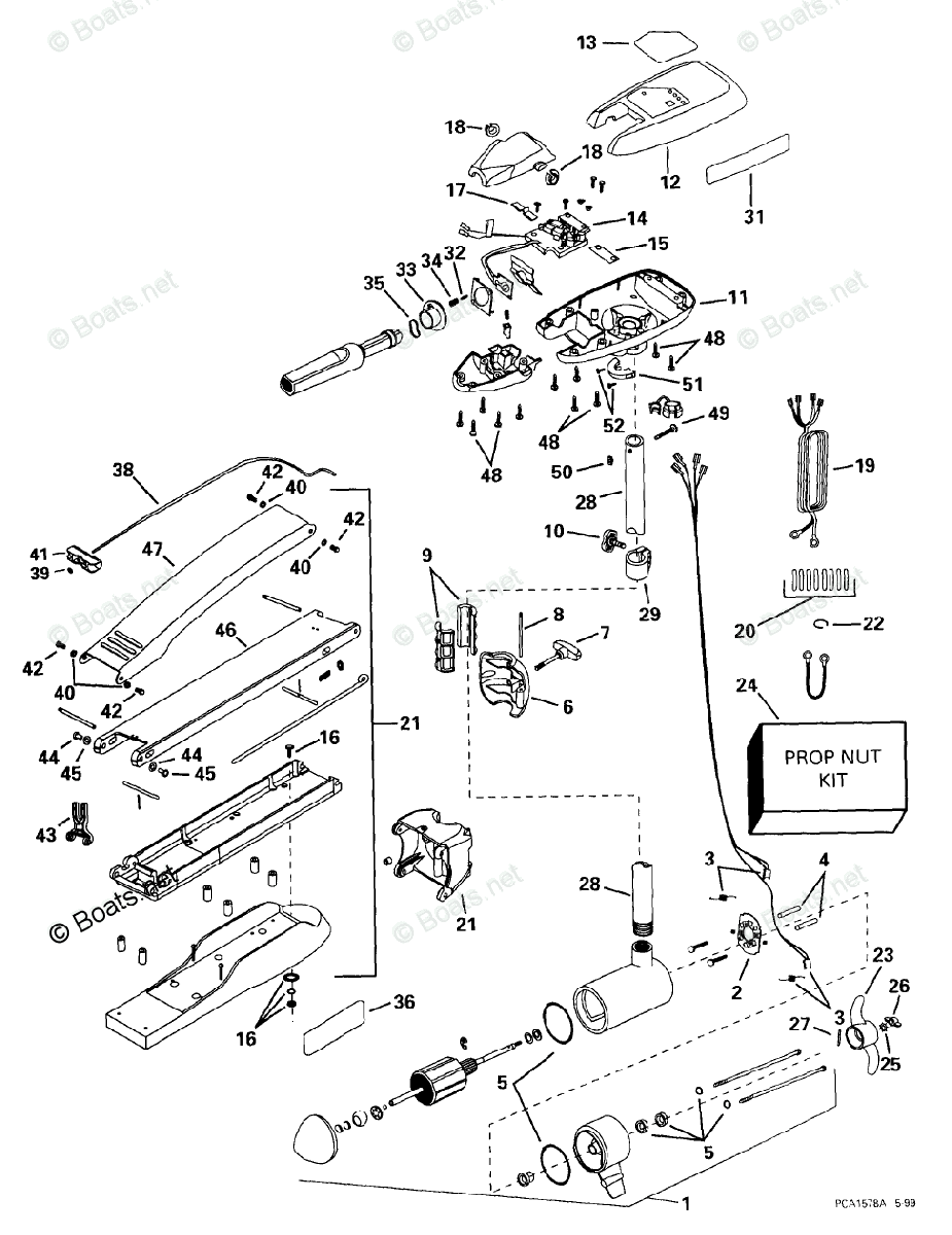 OMC Trolling Motor 24 Volt OEM Parts Diagram for HB4TS | Boats.net