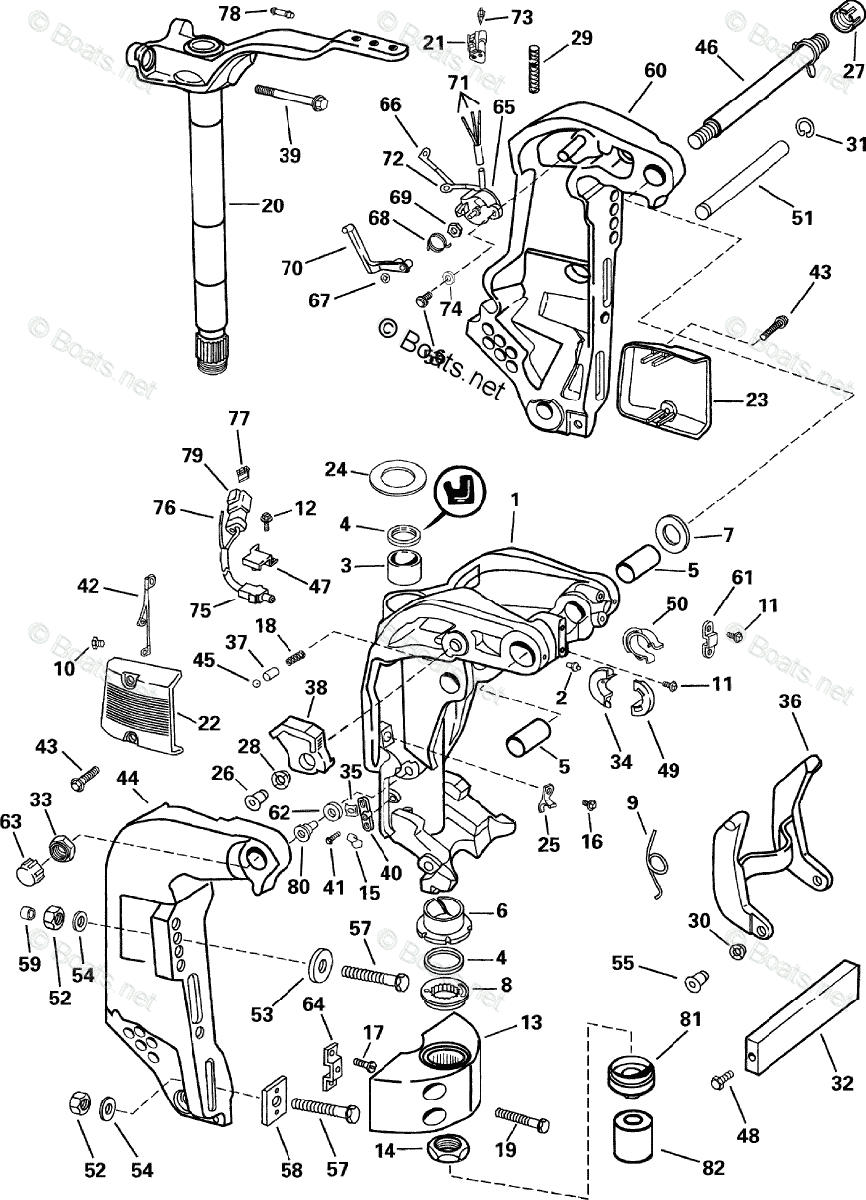 Johnson Outboard 115HP OEM Parts Diagram for Power Trim/Tilt