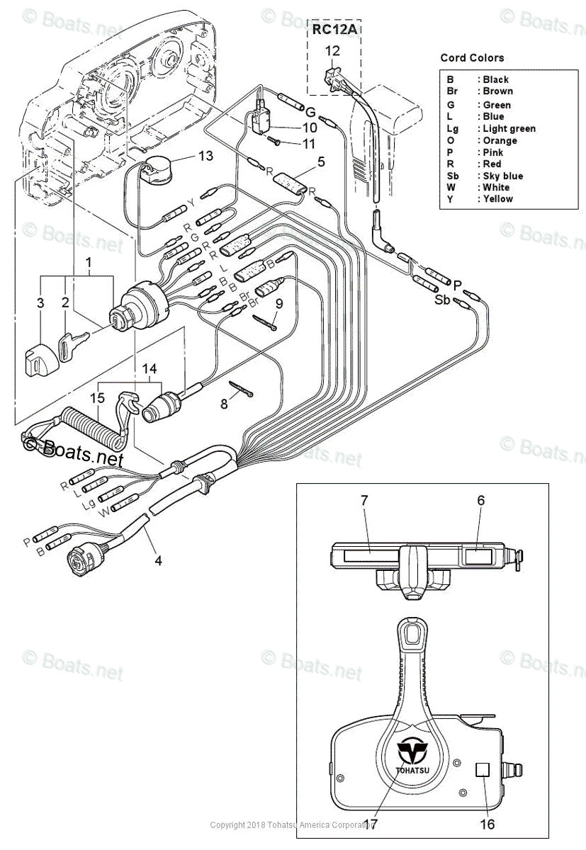 Tohatsu Outboard 2018 OEM Parts Diagram for COMPONENT PARTS