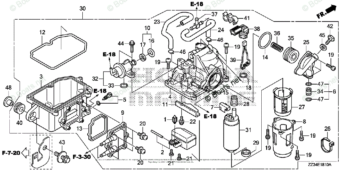 イメルダページ Honda Outboard 2007 And Later OEM Parts Diagram for Vapor