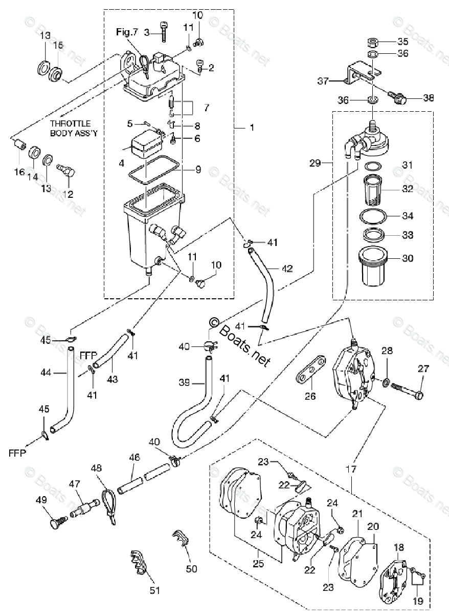 Tohatsu Outboard 2011 OEM Parts Diagram for VAPOR SEPARARATOR & FUEL